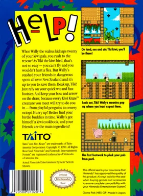 Kiwi Kraze - A Bird-Brained Adventure! (USA) box cover back